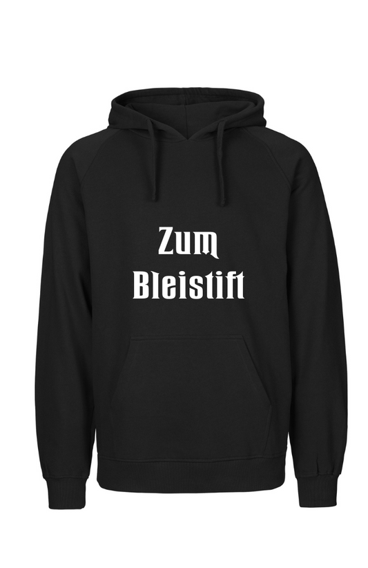 Hoodie schwarz mit Schriftzug - Zum Bleistift (Zum Beispiel)